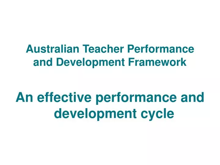 a n effective performance and development cycle