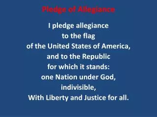 pledge of allegiance