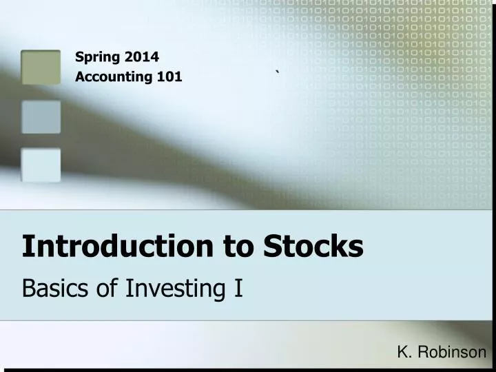 introduction to stocks