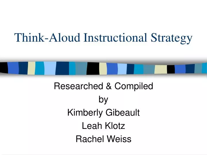 think aloud instructional strategy
