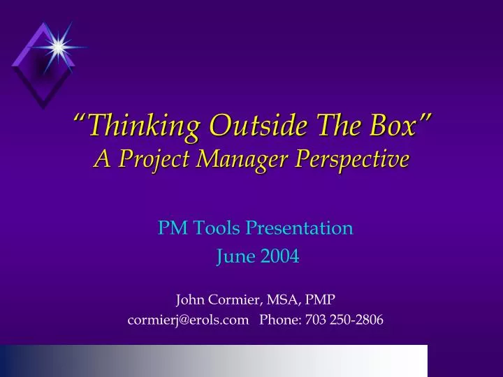 thinking outside the box a project manager perspective