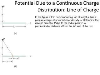 Potential Due to a Continuous Charge Distribution: Line of Charge