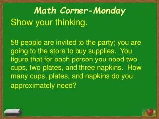 math corner monday