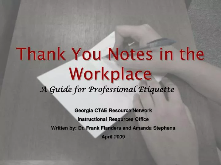 thank you notes in the workplace