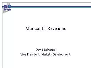 Manual 11 Revisions