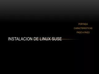 instalacion de linux suse