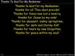Thanks To God For My Redeemer - slide 1