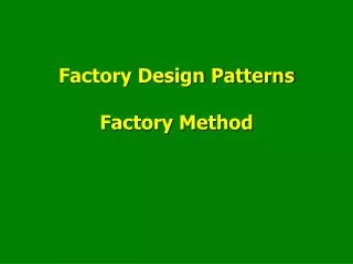 factory design patterns factory method