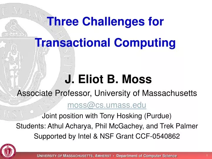 three challenges for transactional computing