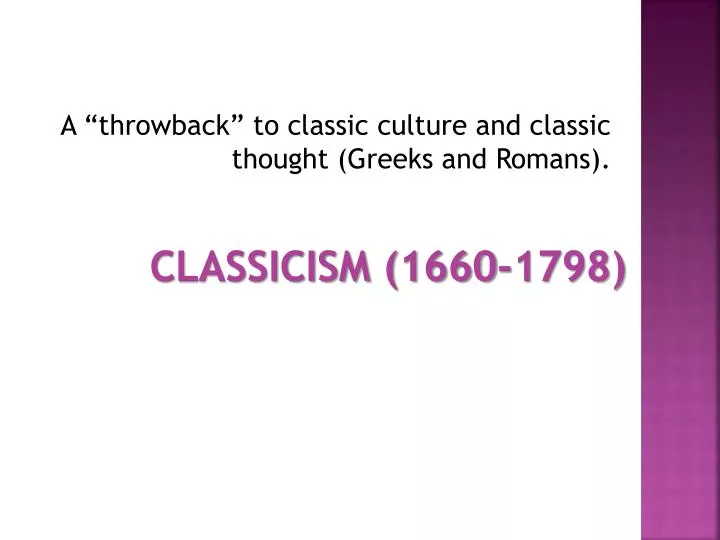 classicism 1660 1798