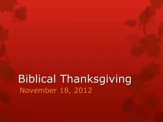 Biblical Thanksgiving