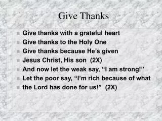 give thanks