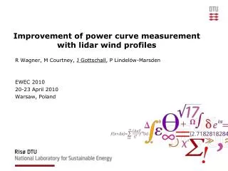 Improvement of power curve measurement with lidar wind profiles