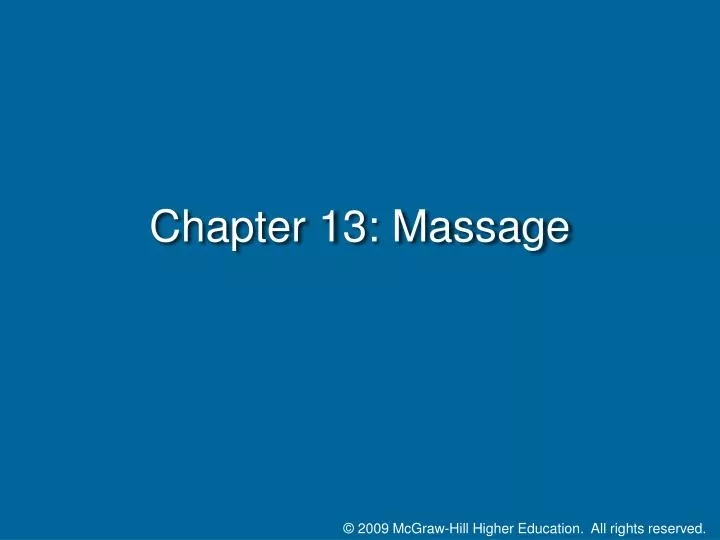 chapter 13 massage