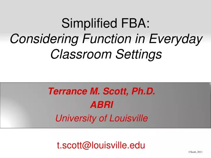 simplified fba considering function in everyday classroom settings