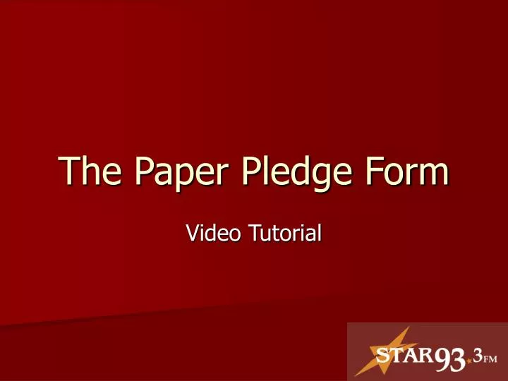 the paper pledge form
