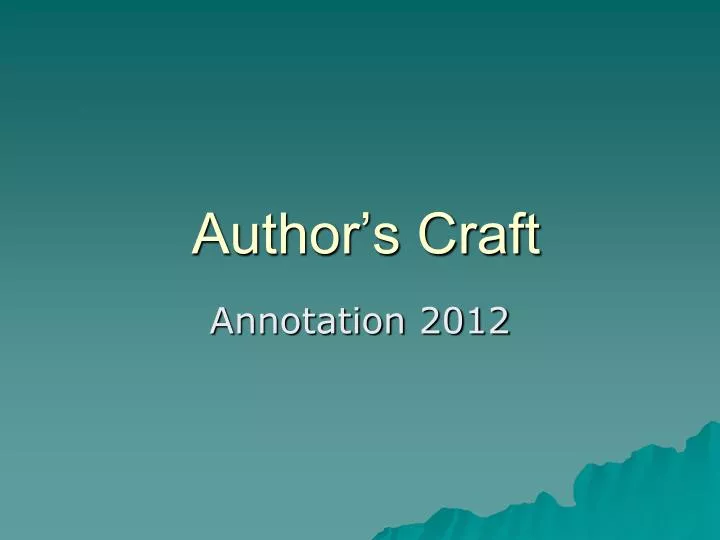 author s craft
