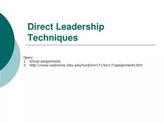Direct Leadership Techniques