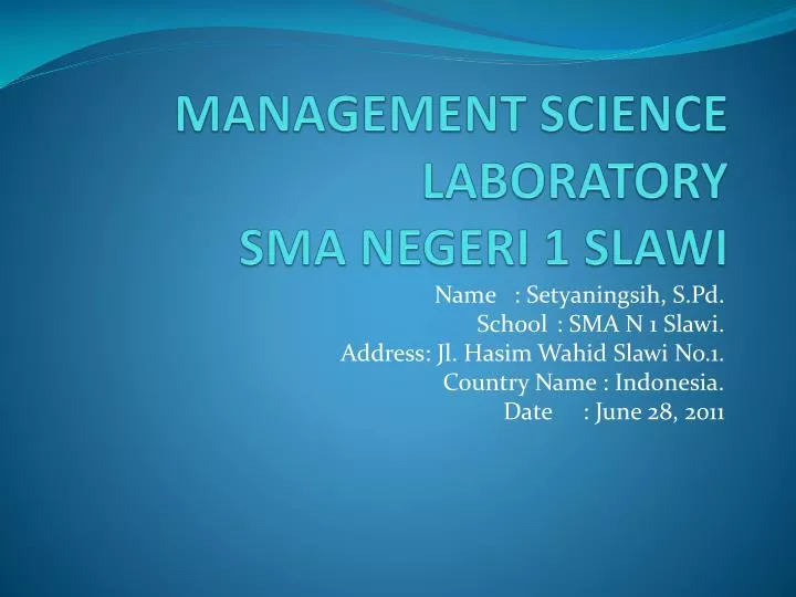 management science laboratory sma negeri 1 slawi