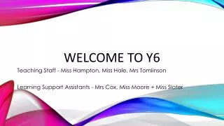 Welcome to Y6