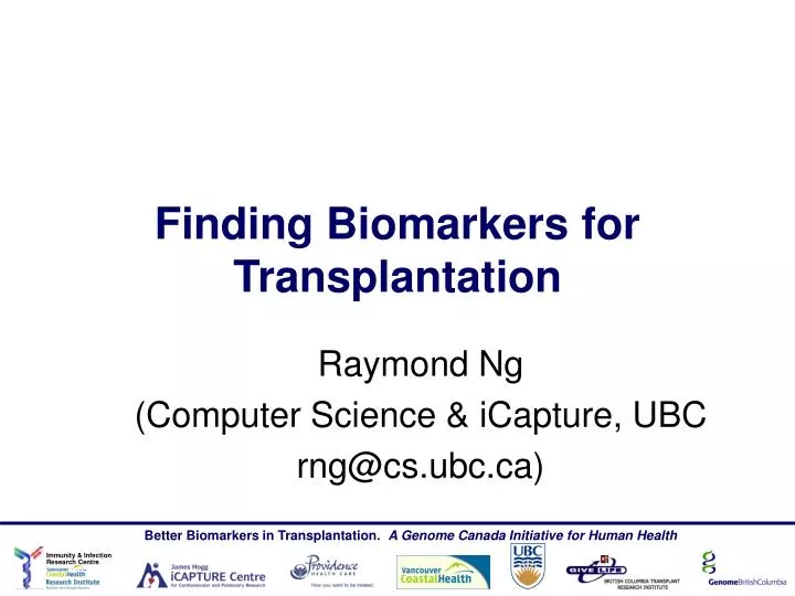 finding biomarkers for transplantation