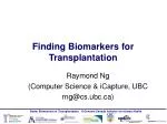 Finding Biomarkers for Transplantation