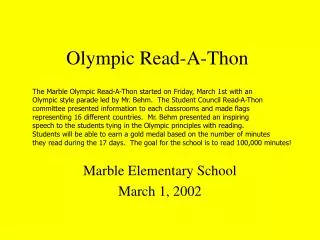Olympic Read-A-Thon