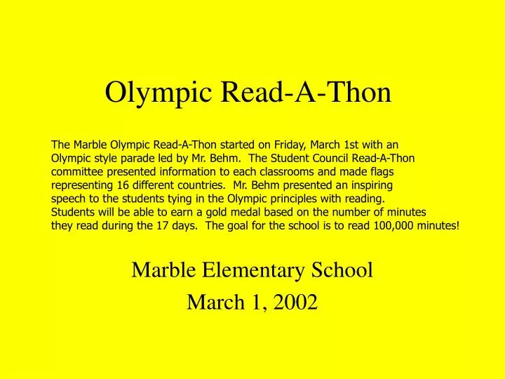 olympic read a thon