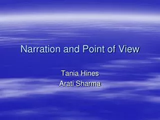 Narration and Point of View