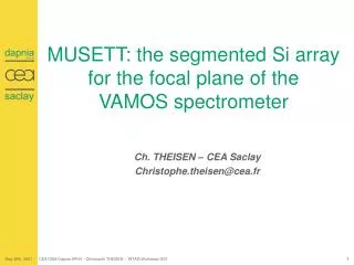 MUSETT: the segmented Si array for the focal plane of the VAMOS spectrometer