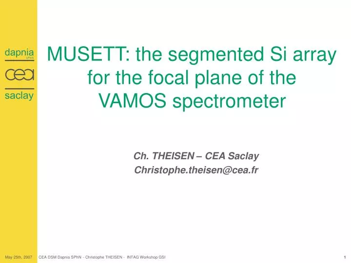 musett the segmented si array for the focal plane of the vamos spectrometer