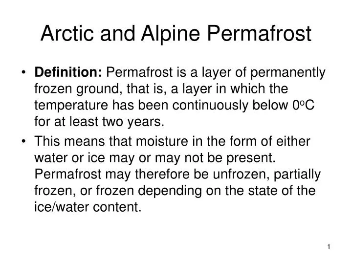 arctic and alpine permafrost