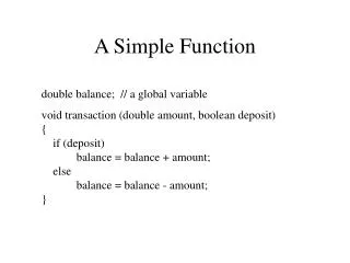 A Simple Function