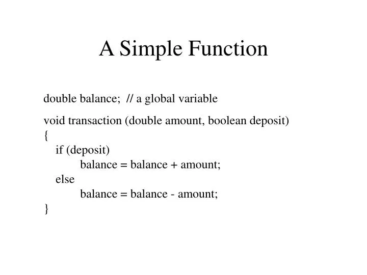 a simple function
