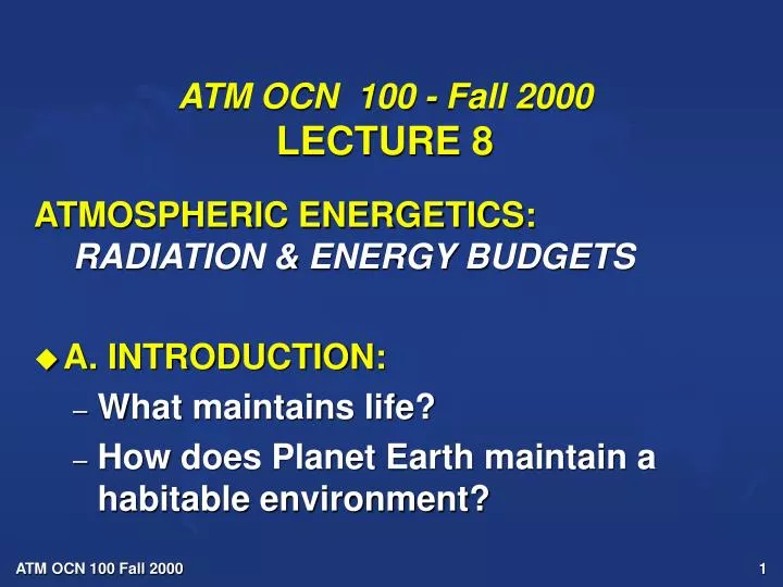 atm ocn 100 fall 2000 lecture 8