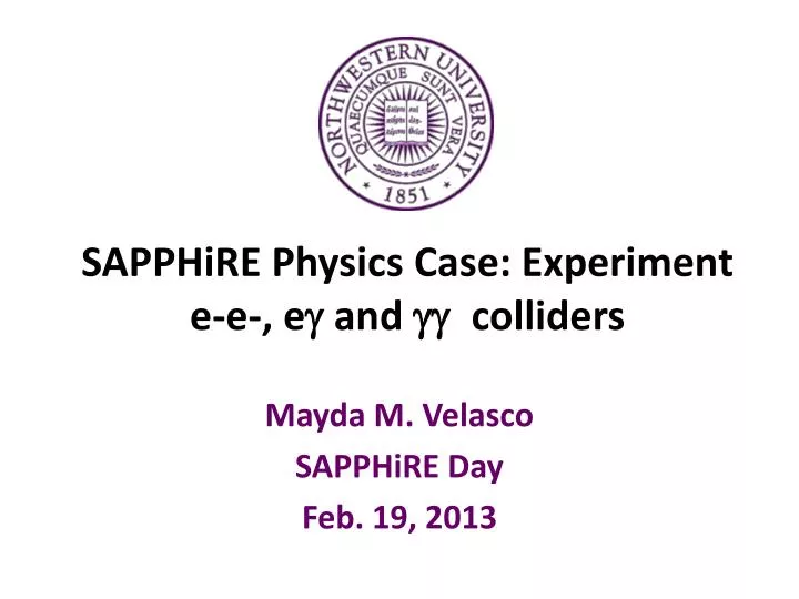 sapphire physics case experiment e e e g and gg colliders