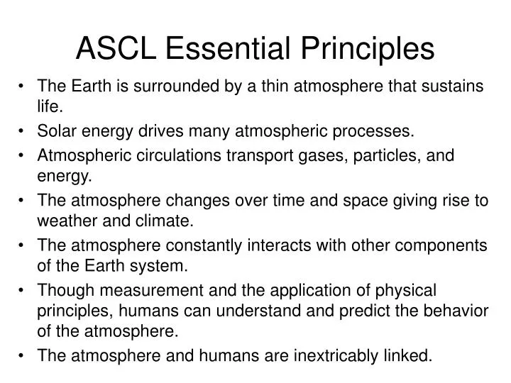 ascl essential principles