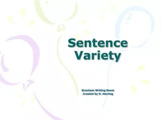 Sentence Variety