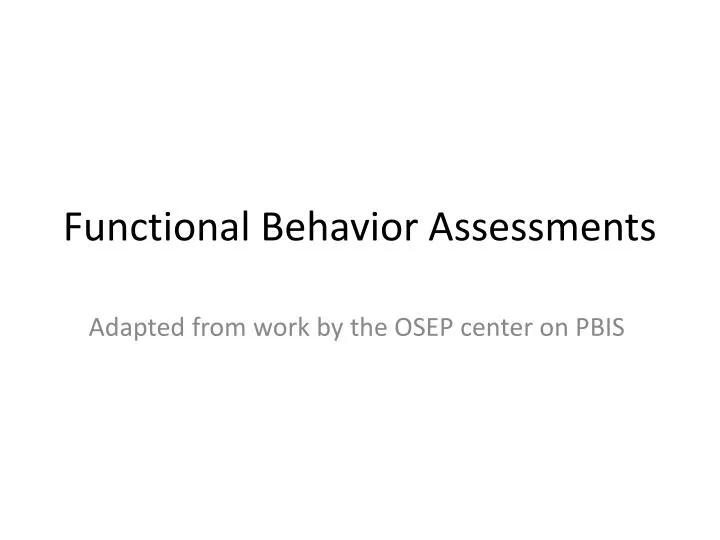 functional behavior assessments