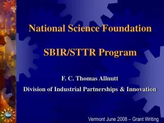 National Science Foundation SBIR/STTR Program