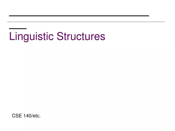 linguistic structures