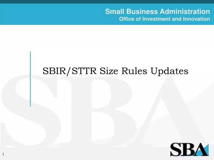 sbir sttr size rules updates