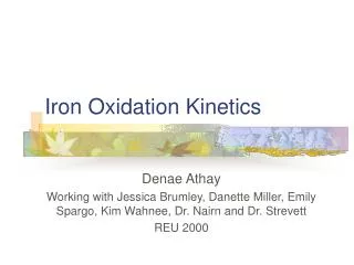 Iron Oxidation Kinetics