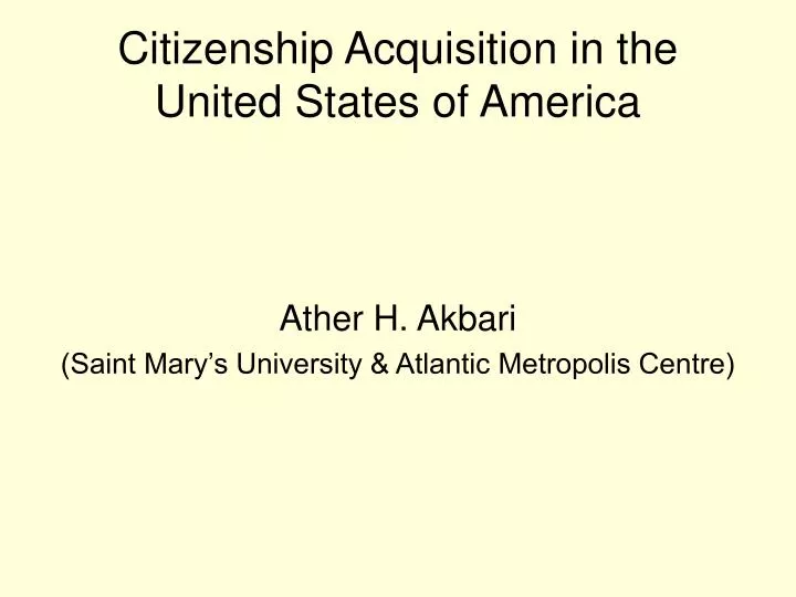 citizenship acquisition in the united states of america