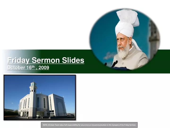 friday sermon slides october 16 th 2009