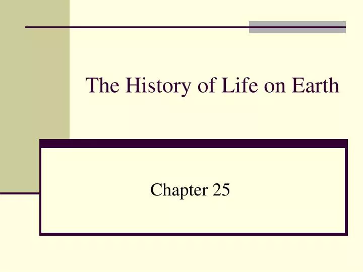 the history of life on earth