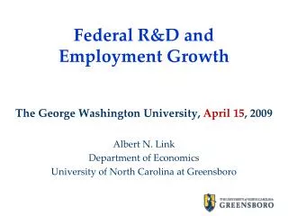 Federal R&amp;D and Employment Growth