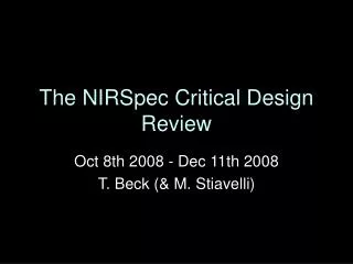 the nirspec critical design review