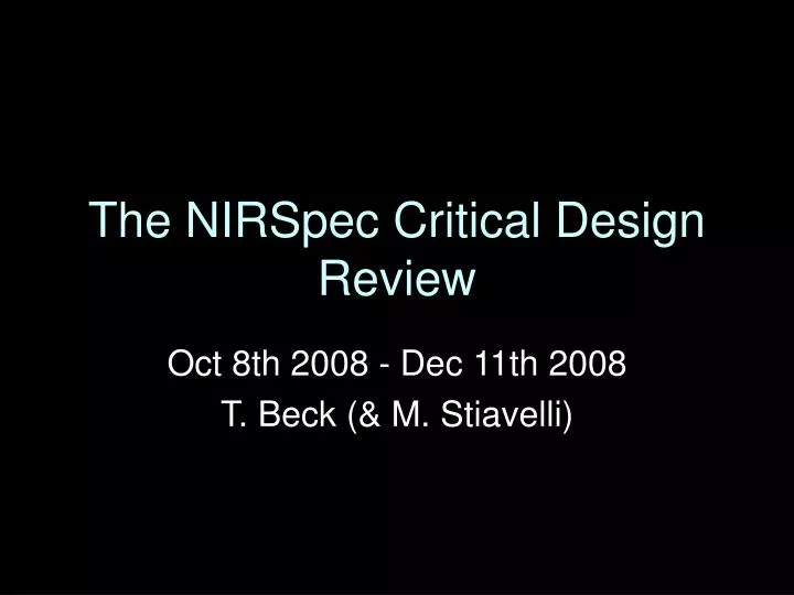 the nirspec critical design review