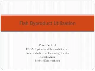 Fish Byproduct Utilization